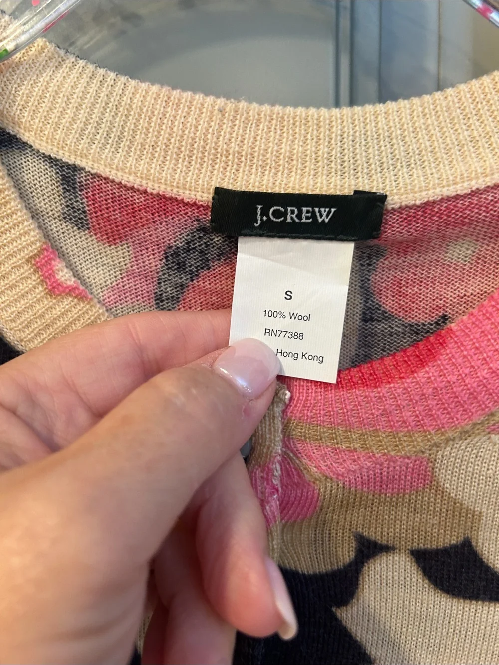 J. Crew Vintage Y2K Floral Merino Wool Cardigan Small